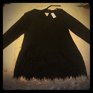 NWT Ann Taylor Loft Sweater with Lace Bottom